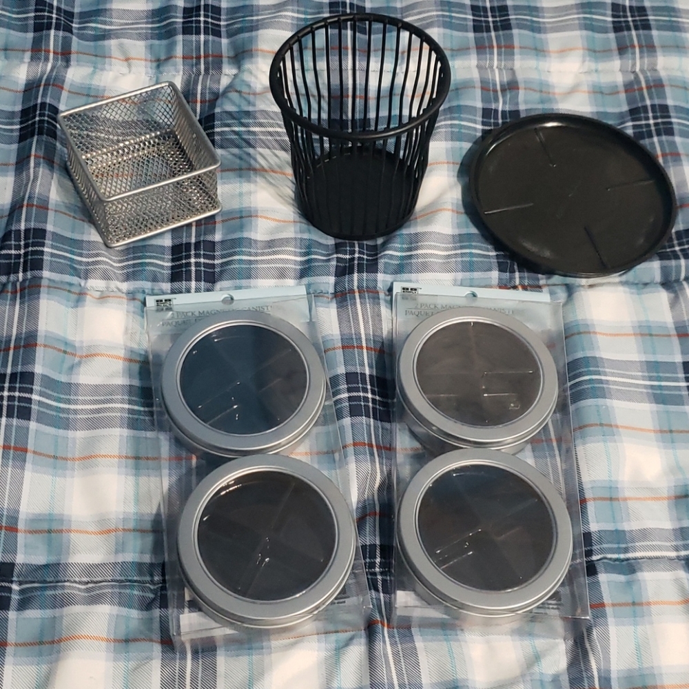 5 pc home office storage containers lot NEW